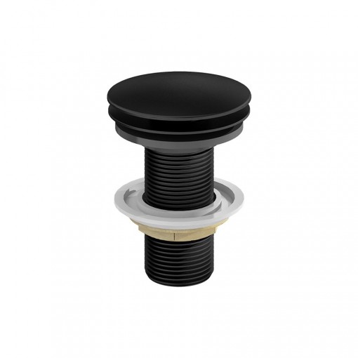 Valvula Para Lavatorio Redonda Com Click Preto Fosco 1608 1" BK Fani