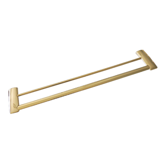 Porta Toalha Duplo de 600mm em Latão Dourado Linha Bellagio 18492 Italy Line