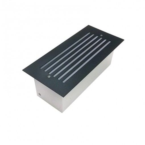 Luminária balizador de embutir mod 301 com grade MEGALUX