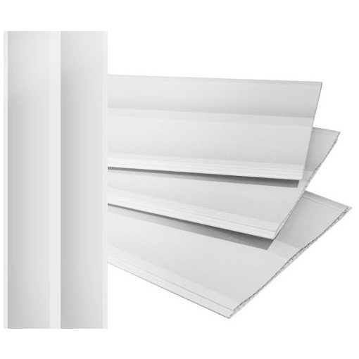 Forro PVC 3D Branco 6x20x008 Regua com 1,20M² Plasforro à Vista