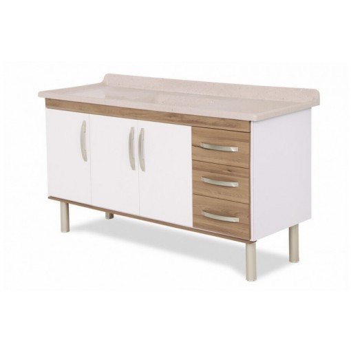 Armário Cozinha MDF Munique 1,60M Nogal AJ Rorato