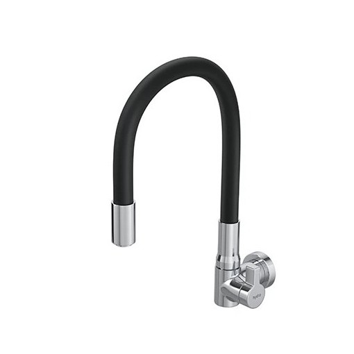 Torneira pia parede bica móvel alta tubo preto Hydra - 1167