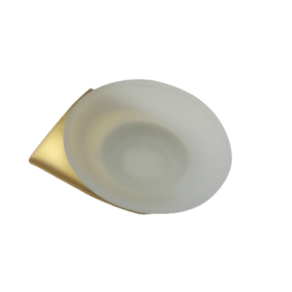Porta Sabonete Com Vidro em Latão Dourado Fosco Linha Bellagio 18486 Italy Line