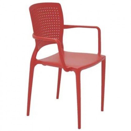 Cadeira Com Braços Safira Vermelho 92049/040 Tramontina