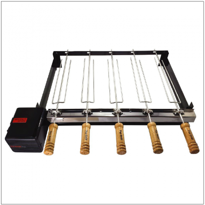 Grill Giratório Esquerdo Aço Carbono 5 Espetos