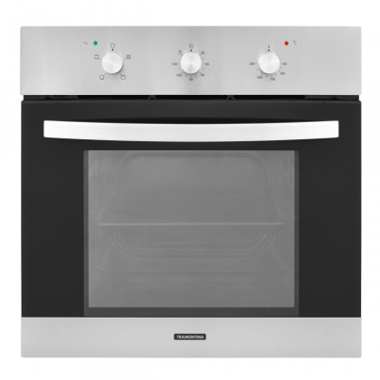 Forno Elétrico Inox Basic 60 F3 em Aço Inox e Vidro Temperado Preto com 3 Funções 220 V, 70 L 94864222 Tramontina