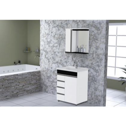 Gabinete MDF Suspenso  60cm Modena Preto  AJR  